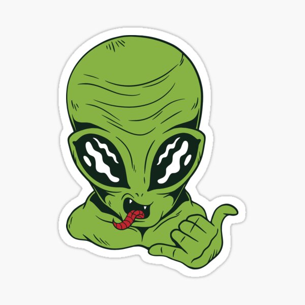 Item preview, Alien verde - Hang Ten designed and sold by StickerChest.