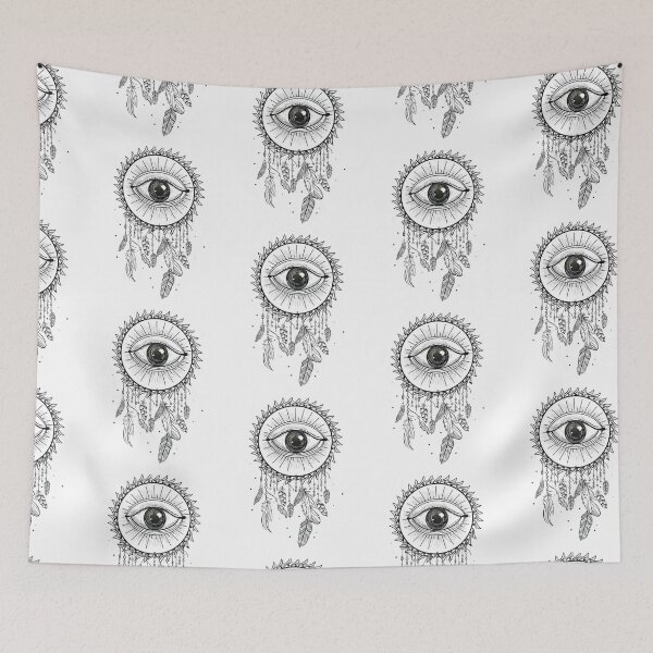 Item preview, Single Eye Crystal Bohemian Art Vector Artwork Tattoo Style Floral designed and sold by art-fox.