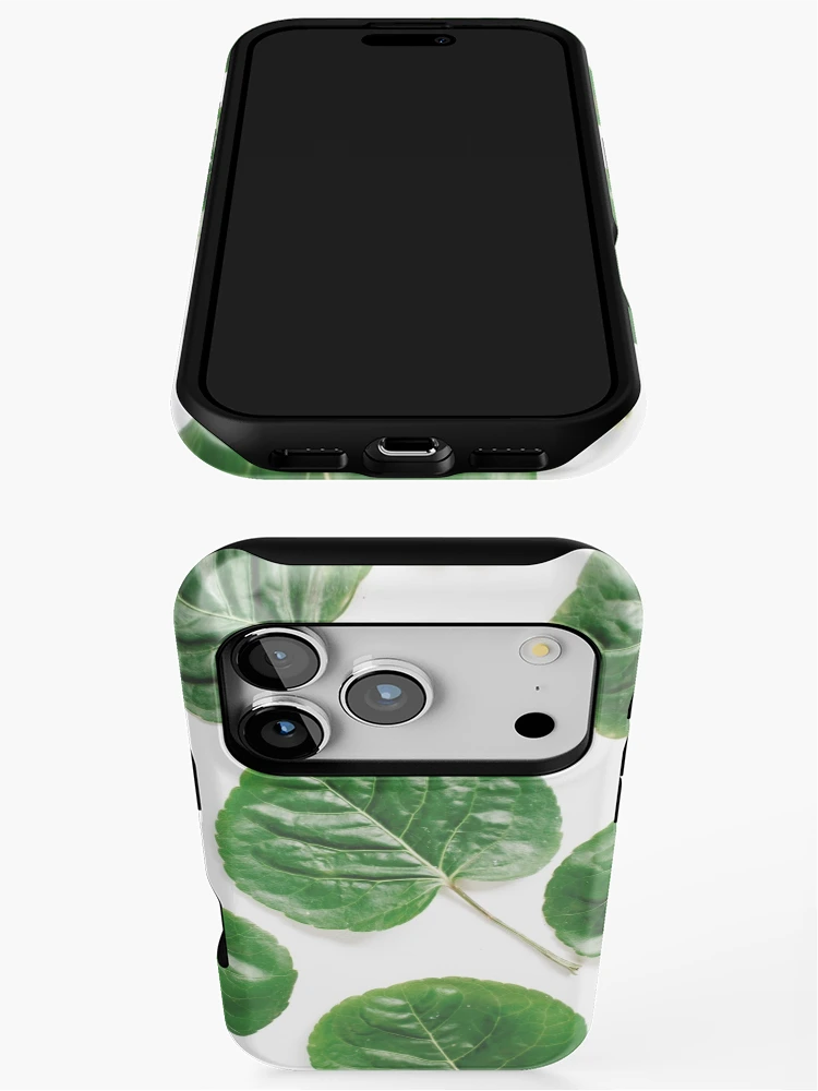 Thumbnail 3 of 4, iPhone Case, Green Leaves Nature Pattern Design designed and sold by Youpattern.