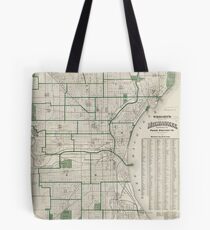 Vintage Map of Milwaukee Wisconsin (1909) Tote Bag