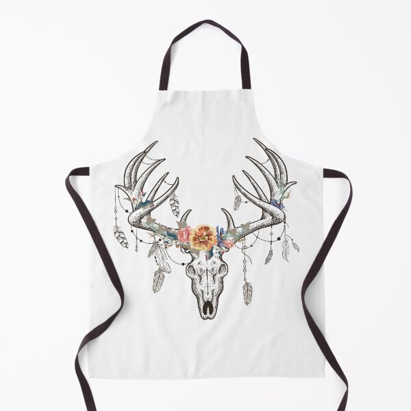 Item preview, Antler Skull Crystal Bohemian Art Vector Artwork Tattoo Style Floral designed and sold by art-fox.