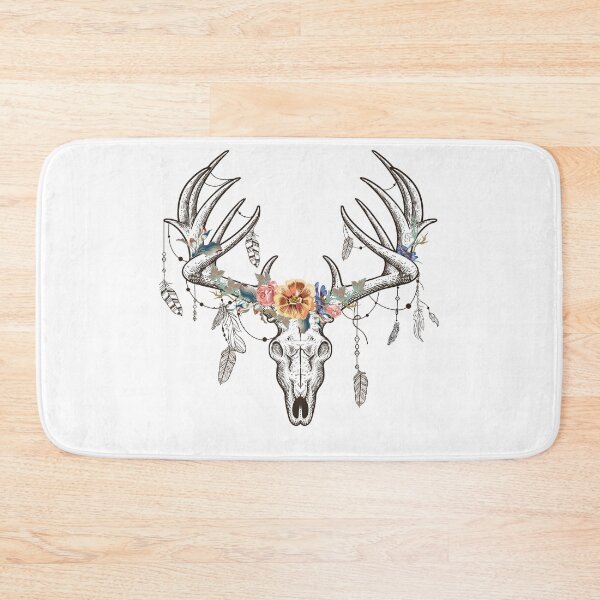 Item preview, Antler Skull Crystal Bohemian Art Vector Artwork Tattoo Style Floral designed and sold by art-fox.
