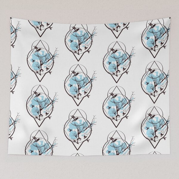 Item preview, Tree and Birds Crystal Bohemian Art Vector Artwork Tattoo Style Floral designed and sold by art-fox.
