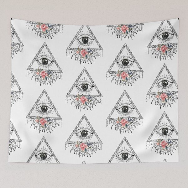 Item preview, Illuminati Seeing Eye Bohemian Art Vector Artwork Tattoo Style Floral designed and sold by art-fox.