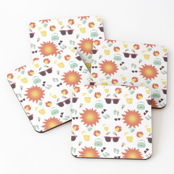 Item preview, Summer Essentials Coasters White designed and sold by artbymjohnston.