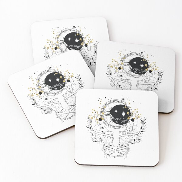 Item preview, Holding Mirror Moon Bohemian Art Vector Artwork Tattoo Style Floral designed and sold by art-fox.