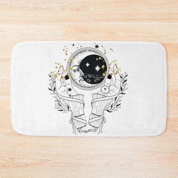 Item preview, Holding Mirror Moon Bohemian Art Vector Artwork Tattoo Style Floral designed and sold by art-fox.