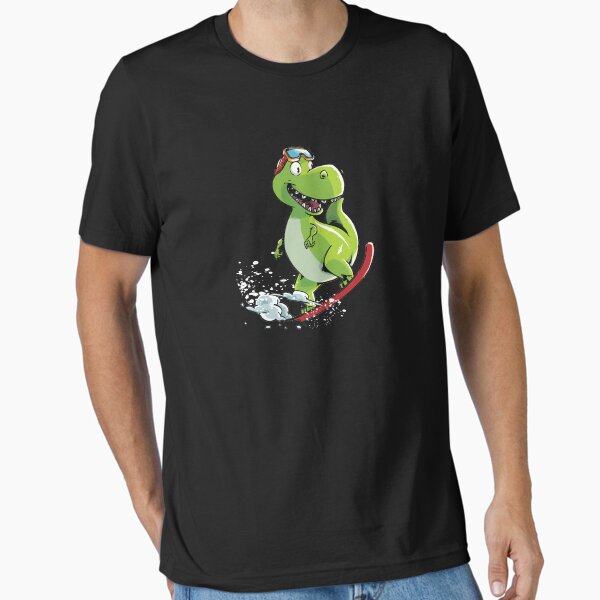 Snowboarding Dinosaur - Tyrannosaurus On A Snowboard Essential T-Shirt
