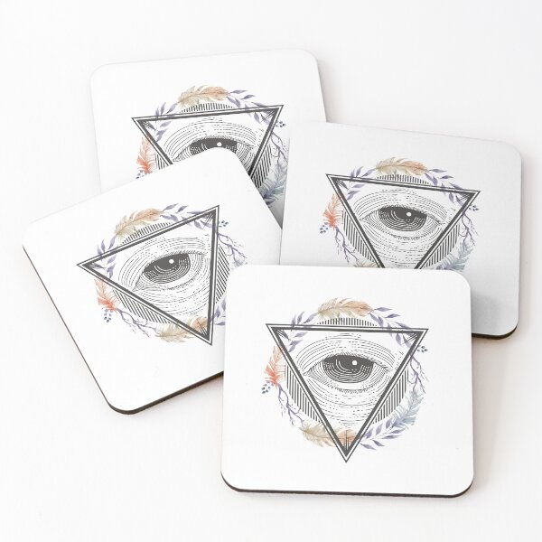 Item preview, All Seeing Eye Bohemian Art Vector Artwork Tattoo Style Floral designed and sold by art-fox.