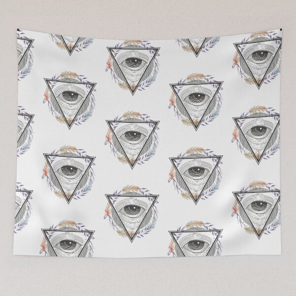 Item preview, All Seeing Eye Bohemian Art Vector Artwork Tattoo Style Floral designed and sold by art-fox.