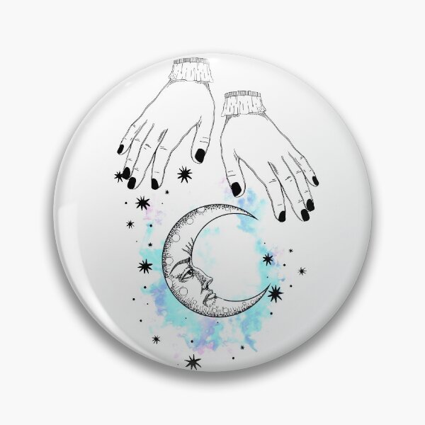 Item preview, Hands over Moon at Night Bohemian Art Vector Artwork Tattoo Style Floral designed and sold by art-fox.
