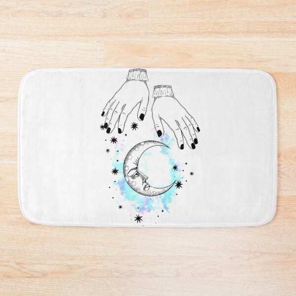 Item preview, Hands over Moon at Night Bohemian Art Vector Artwork Tattoo Style Floral designed and sold by art-fox.