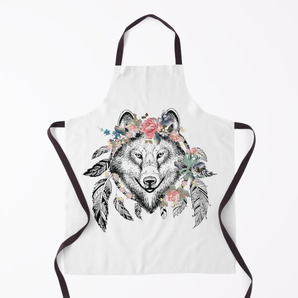 Item preview, Wolf Head Bohemian Art Vector Artwork Tattoo Style Floral designed and sold by art-fox.
