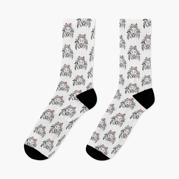Item preview, Wolf Head Bohemian Art Vector Artwork Tattoo Style Floral designed and sold by art-fox.