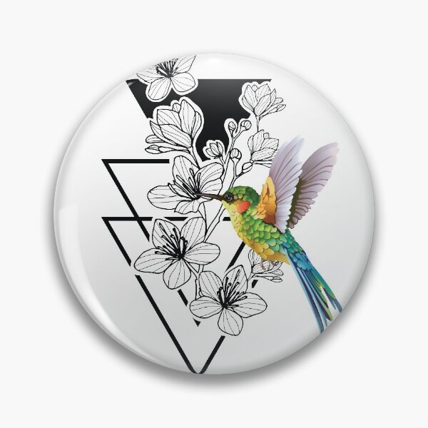 Item preview, Triangle on Birds Art Vector Artwork Tattoo Style Floral designed and sold by art-fox.