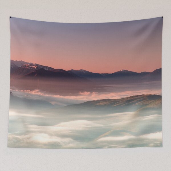 Artikelvorschau, Wandteppich, Überwurfdecken, Bettdecken, Bettbezüge, Duschvorhänge, Sonnenuntergangswandkunst, Naturszene, Natursonnenuntergänge, Hüttenszene, Hüttenhimmel, Metallfotodrucke entworfen und verkauft von eyesight4vision.