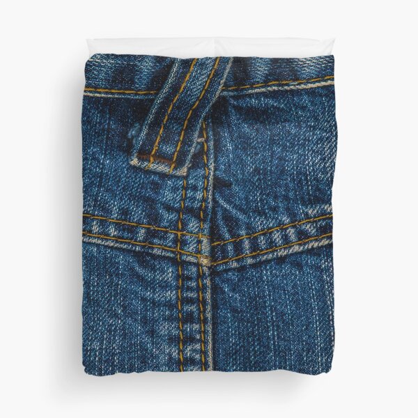 Two pocket I love bluejeans denim Duvet Cover