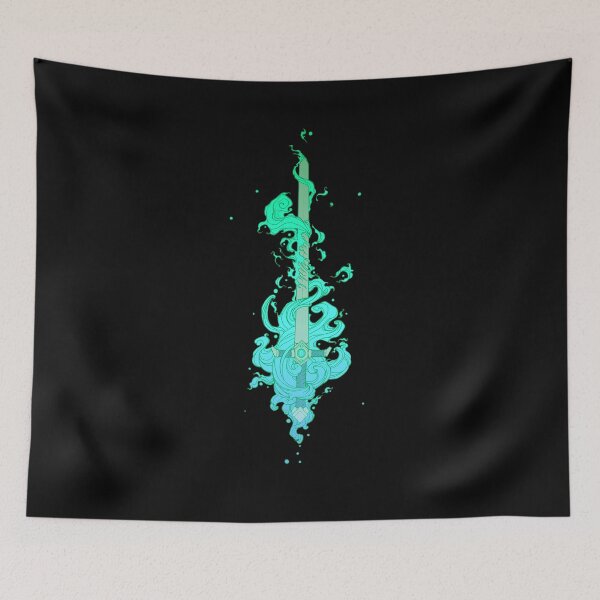 Item preview, Flame-wreathed sword - aqua designed and sold by ErrantFlame.