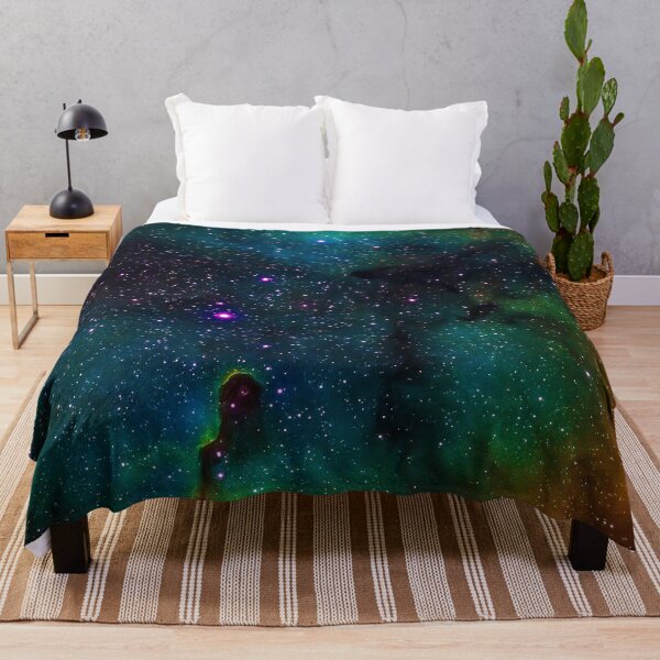 Item preview, Green galaxy space Throw Blankets designed and sold by JD369.