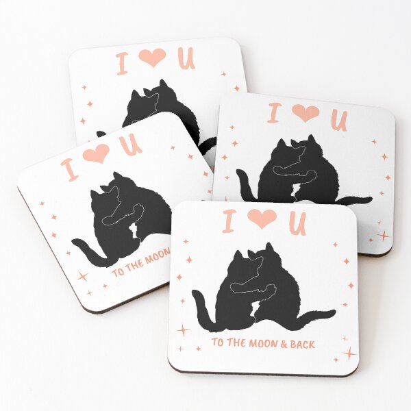 Item preview, I LOVE YOU TO THE MOON & BACK - lovely cats designed and sold by BadihanKhaled.