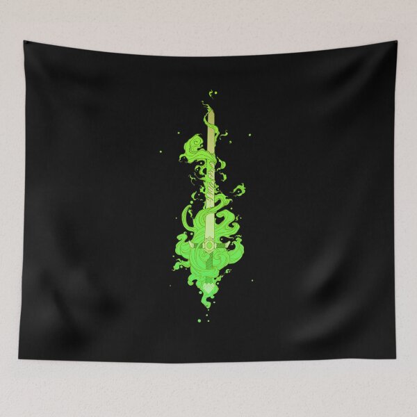 Item preview, Flame-wreathed sword - peridot green designed and sold by ErrantFlame.