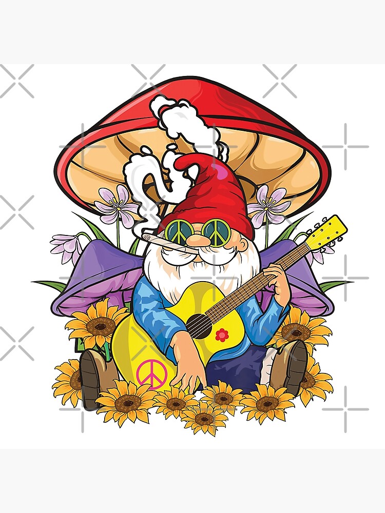 Printable Stickers Cute Gnomes Playing an Electric Guitar