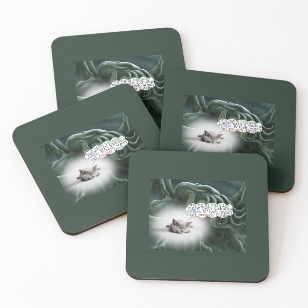 Item preview, Birthday Kitten Dreams of Cthulhu designed and sold by nicola-ginzler.