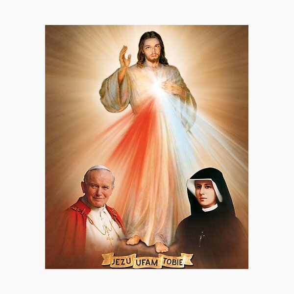 Divine Mercy St Faustina Pope John Paul Ii Photographic Print For Sale By Admg Redbubble