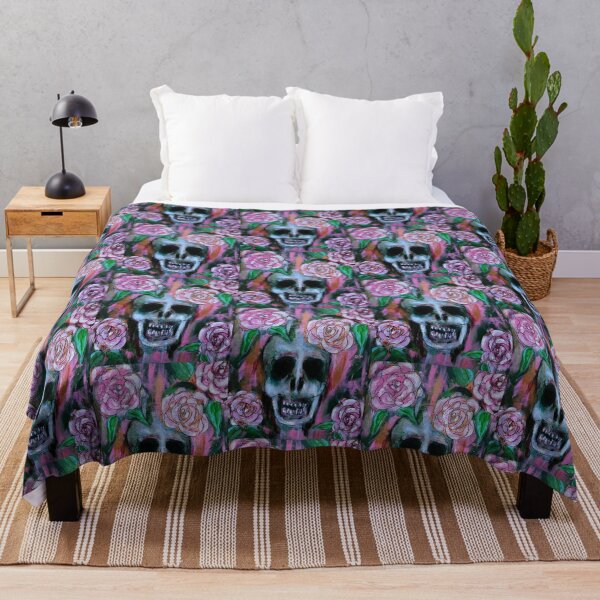 Item preview, pink skull and roses designed and sold by strawberrywinee.
