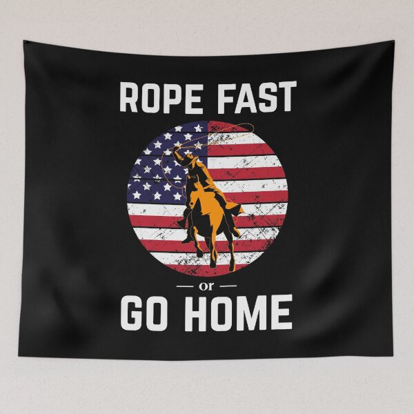 Item preview, Fearless Us Flag Rodeo Cowboy Roper Calf Roping print designed and sold by jakehughes2015.