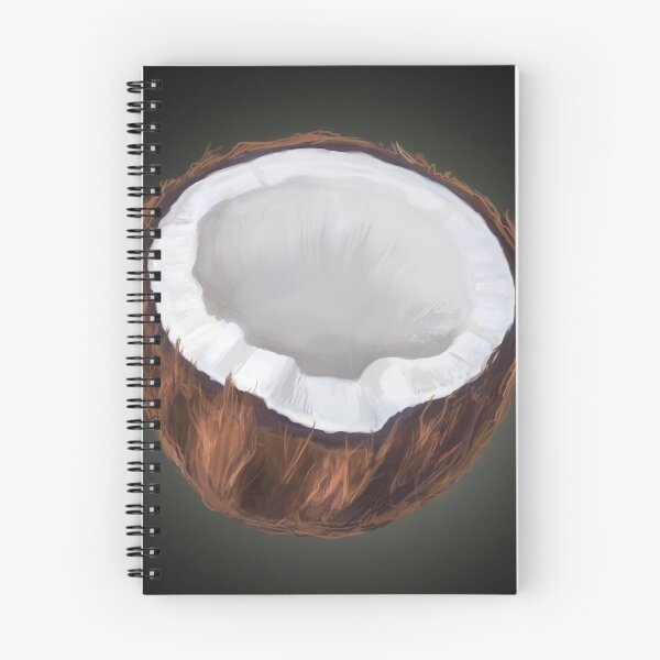 Item preview, Digital painting. Half of coconut on dark background. designed and sold by rusmashart.