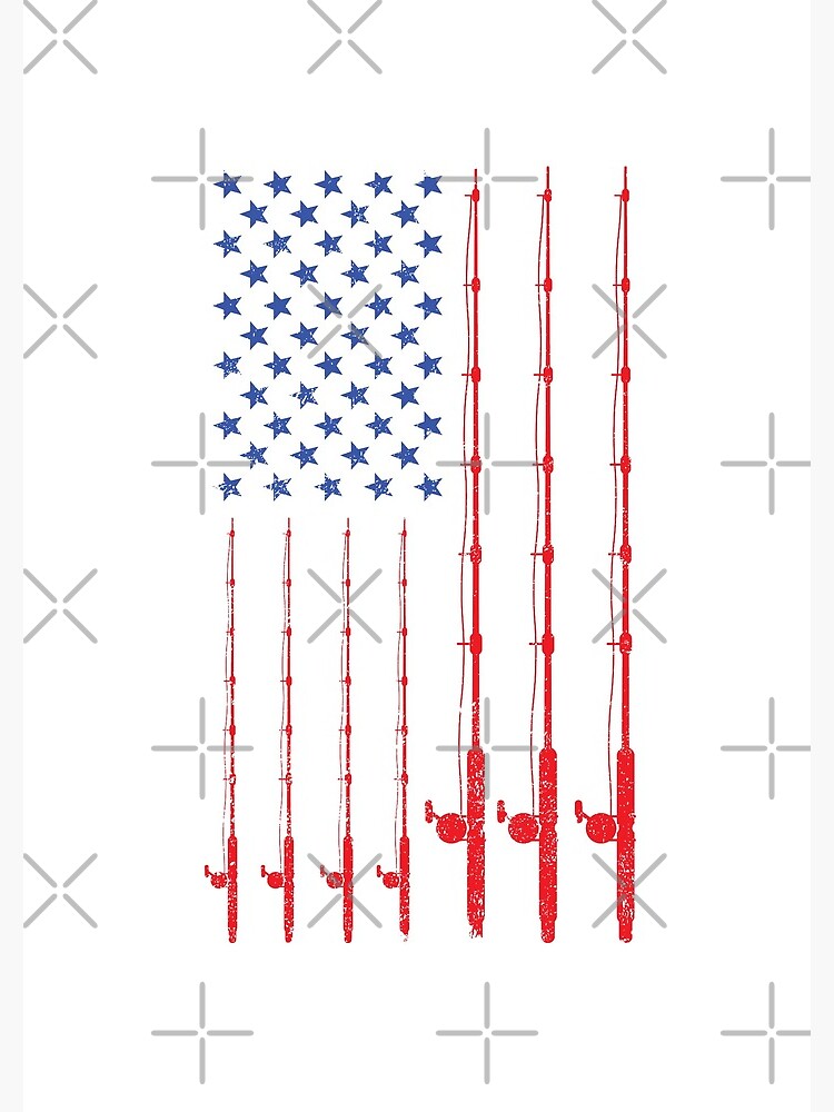 American Flag Patriotic Fishing Pole Fishermans Design | Spiral Notebook