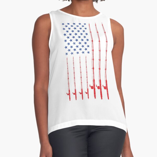 Patriotic Fishing Fun American Flag Fishing Usa Tank Top - TeeHex