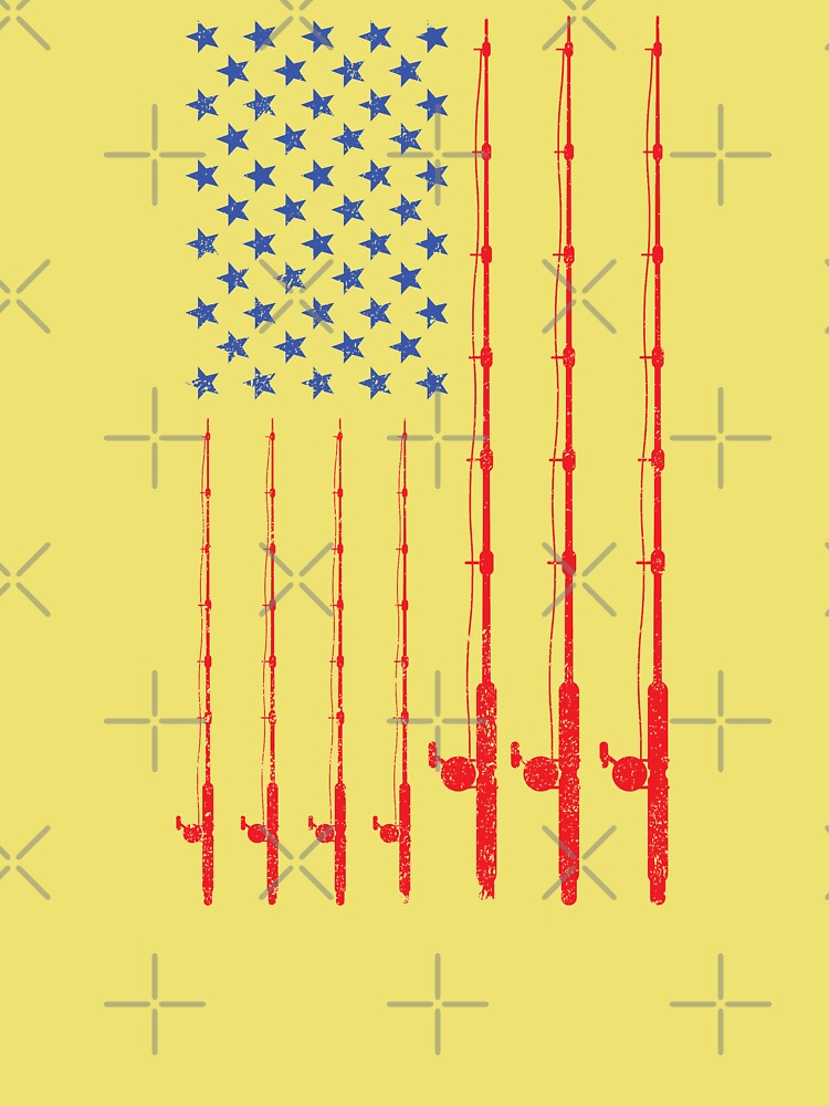 American Flag Patriotic Fishing Pole Fishermans Design Kids T-Shirt for  Sale by tshirtexpressiv