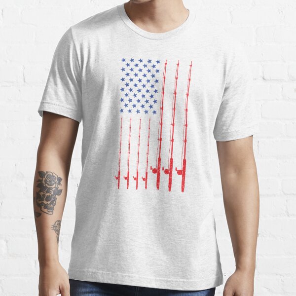 American Flag Patriotic Fishing Pole Fishermans Design Fishing Classic T-Shirt | Redbubble