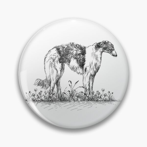 Item preview, Sketched Borzoi in Wildflowers designed and sold by CMBryant.