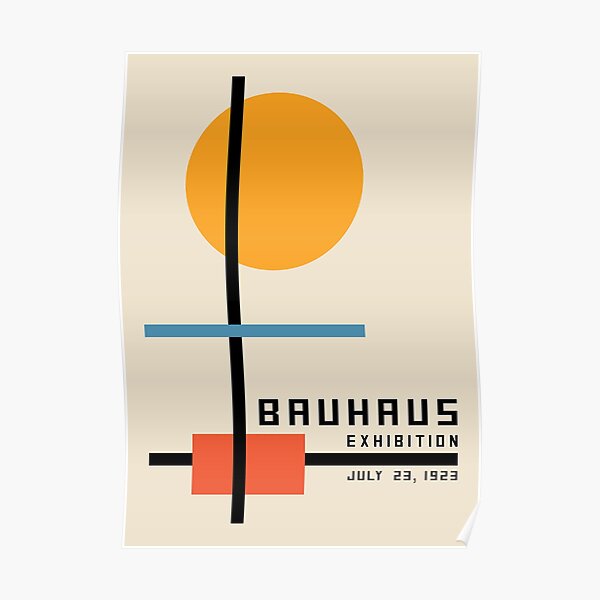 Hommage Bauhaus Galerie Moderne Abstrait Coloré Minimaliste Impression Poster