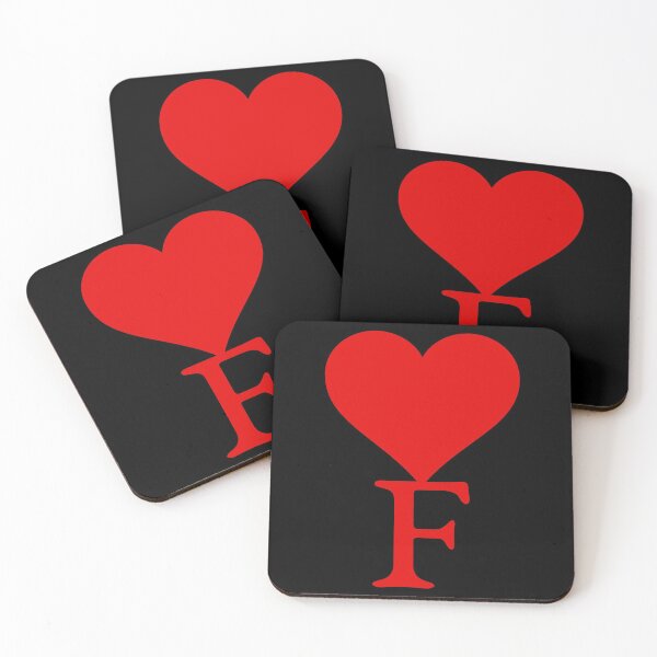 Item preview, Heart with letter initial F || Black backgroung designed and sold by ronaldsonou.