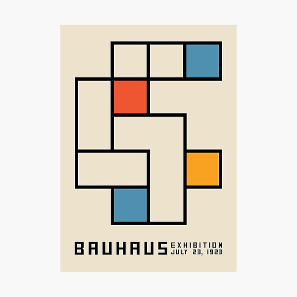 Item preview, Bauhaus homage Modern Gallery Abstract Colorful Minimalist Print designed and sold by AtelierDiKoko.