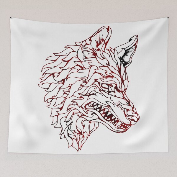 Item preview, red wolf  designed and sold by THE OTAKU SHOP.
