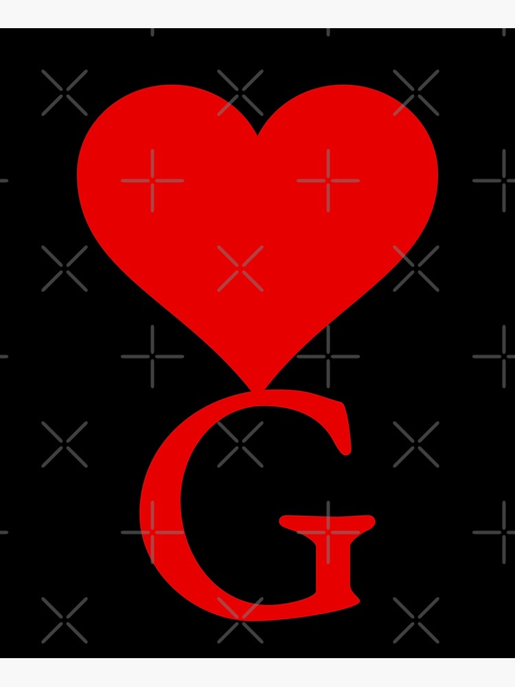 Impression photo for Sale avec l'œuvre « Coeur avec la lettre G ...