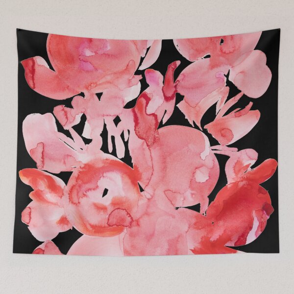 Item preview, Abstract watercolor painting -  red blooms designed and sold by Ilze Lucero.