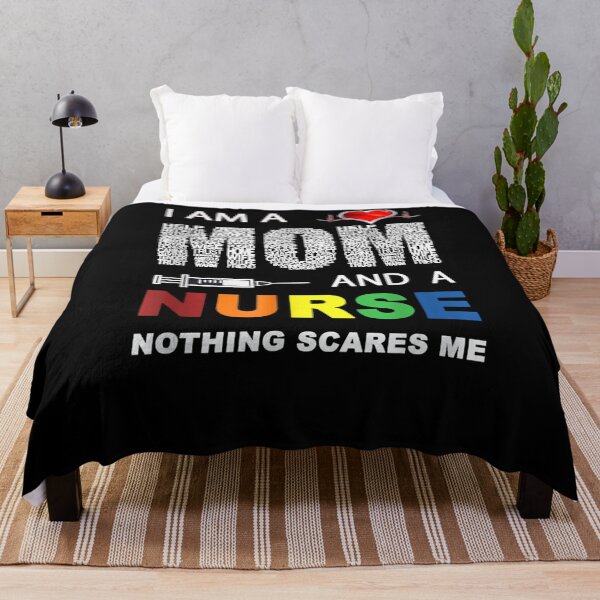 Item preview, Nurse Lovers I Am A Mom And A Nurse Nothing Scares Me Gift designed and sold by sheilase.