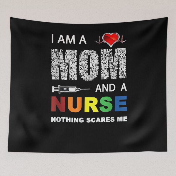 Item preview, Nurse Lovers I Am A Mom And A Nurse Nothing Scares Me Gift  designed and sold by sheilase.