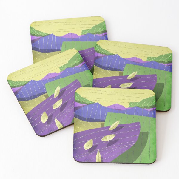 Item preview, minimal fantastic landscape. Purple mountains and yellow sky designed and sold by GreissDesign.