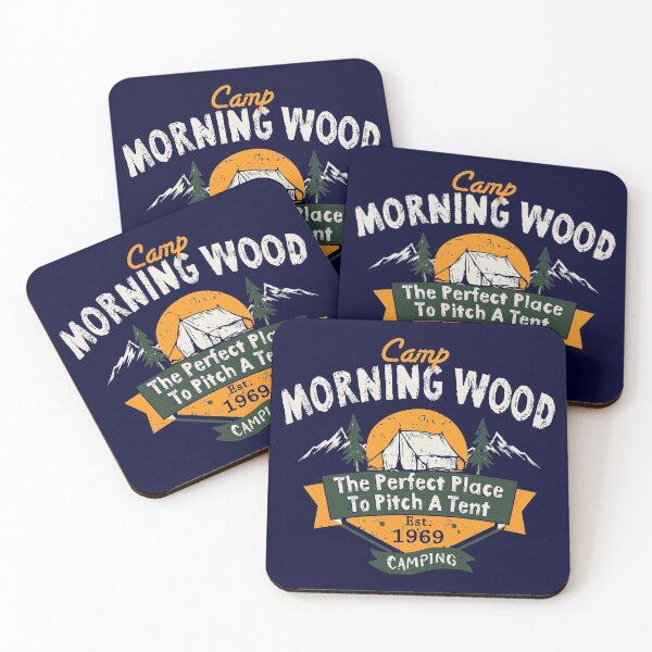 Item preview, Camp Morning Wood Camping The Perfect Place to Pitch A Tent designed and sold by Alema Art.