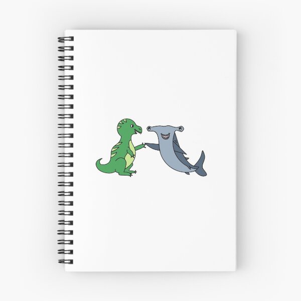 Item preview, Green Dino Shaking Hands with a Shark designed and sold by emily4stickers.