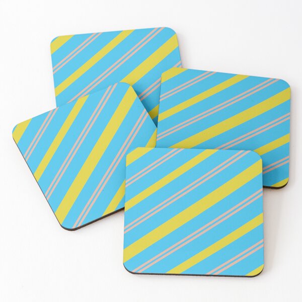 Item preview, Summer Vibes Blue Yellow Pink Stripes Pattern designed and sold by Sector18.