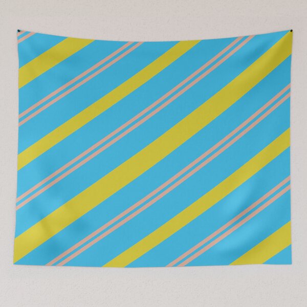 Item preview, Summer Vibes Blue Yellow Pink Stripes Pattern designed and sold by Sector18.