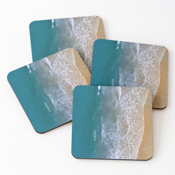 Item preview, Ocean Blue Shore Waves Landscape Aerial View designed and sold by JKWArtwork.